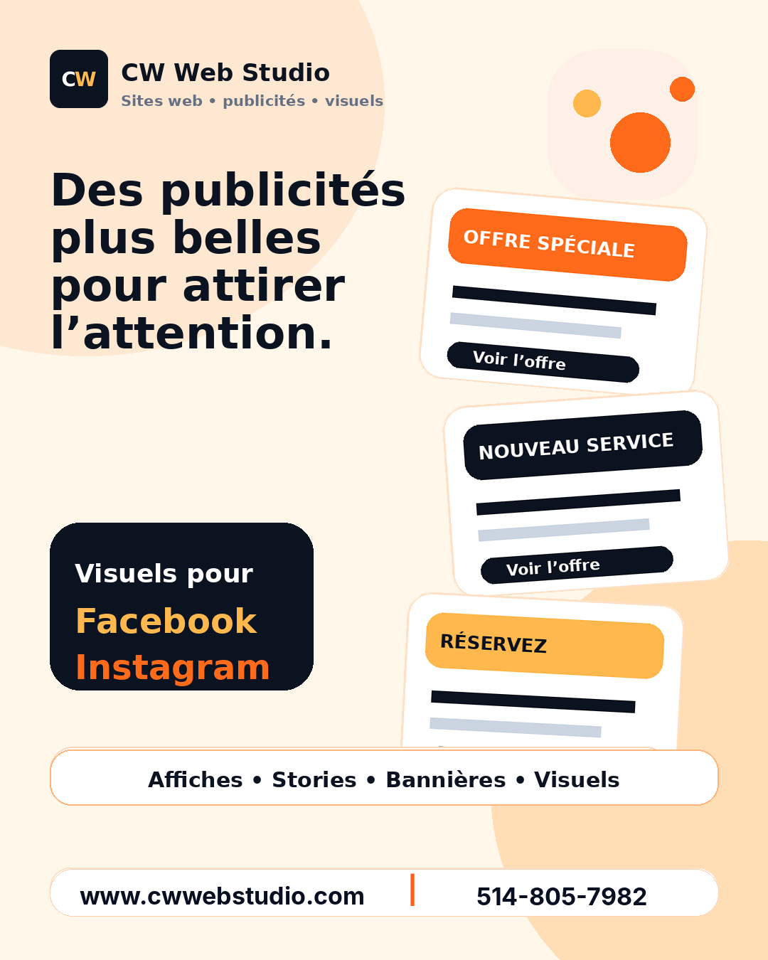Modèle de publicité CW Web Studio pour les réseaux sociaux